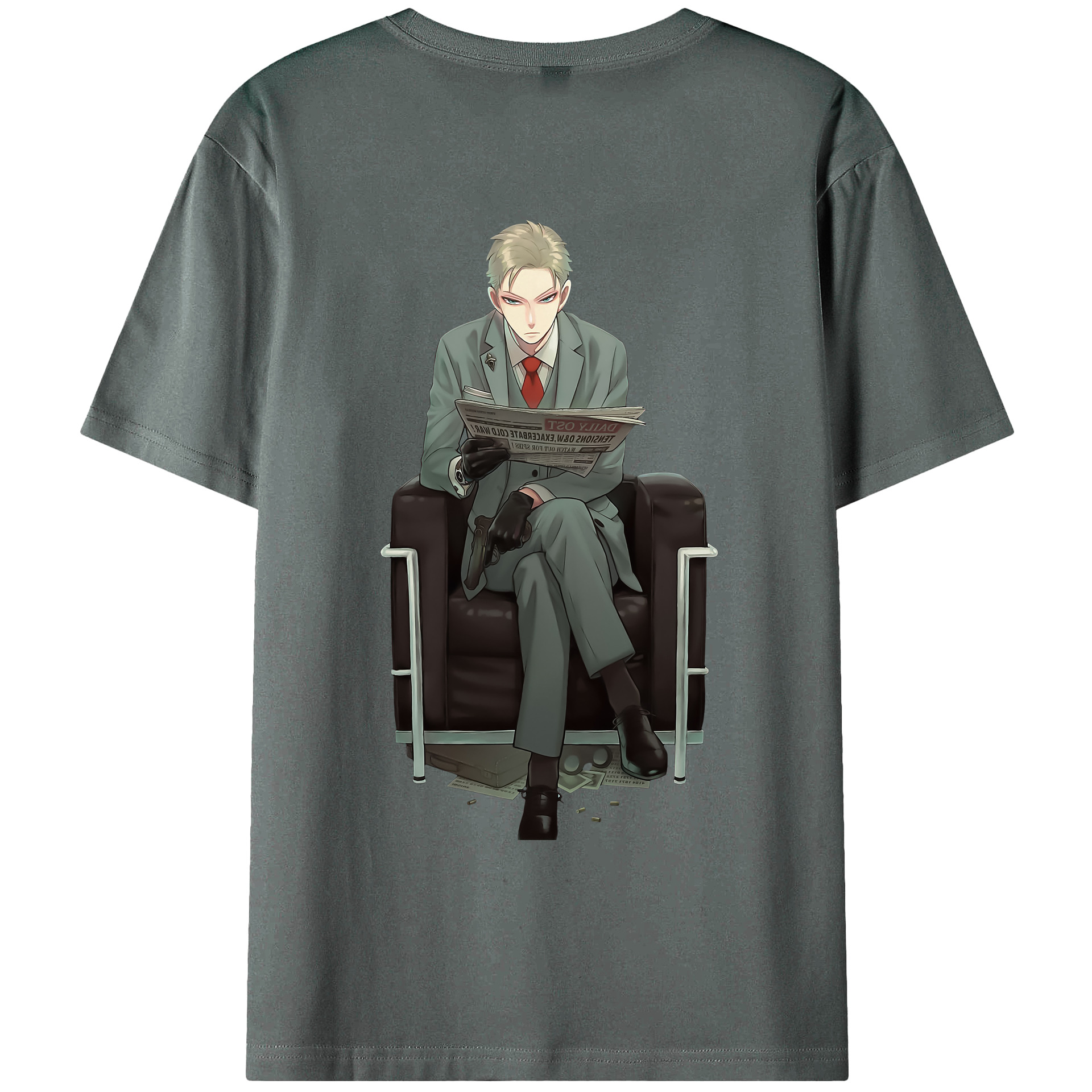 （画像用） SPY×FAMILY间谍家家酒 綿100％ メンズ半袖Tシャツ（バックプリント） 通気性
